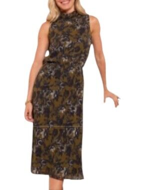 NWT Evereve Spencer Dress Olive Floral